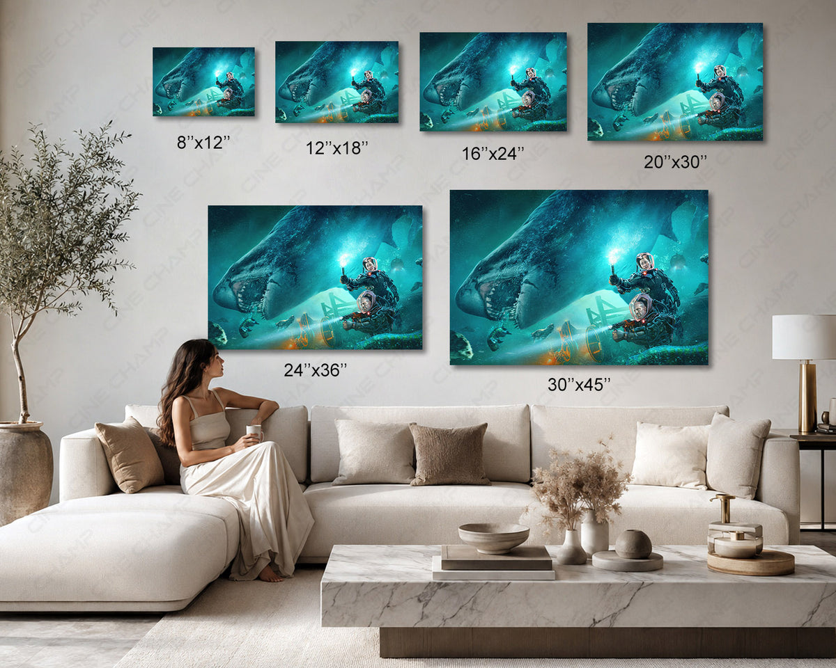 Megalodon Home Theater Canvas Artwork
