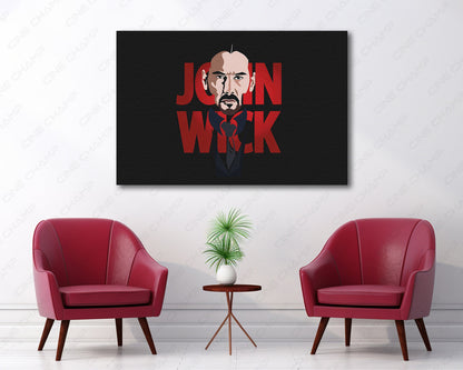 Minimal John Wick Keanu Reeves canvas print