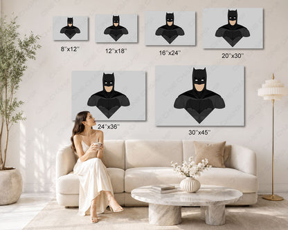 Minimalist Batman Logo Canvas Art