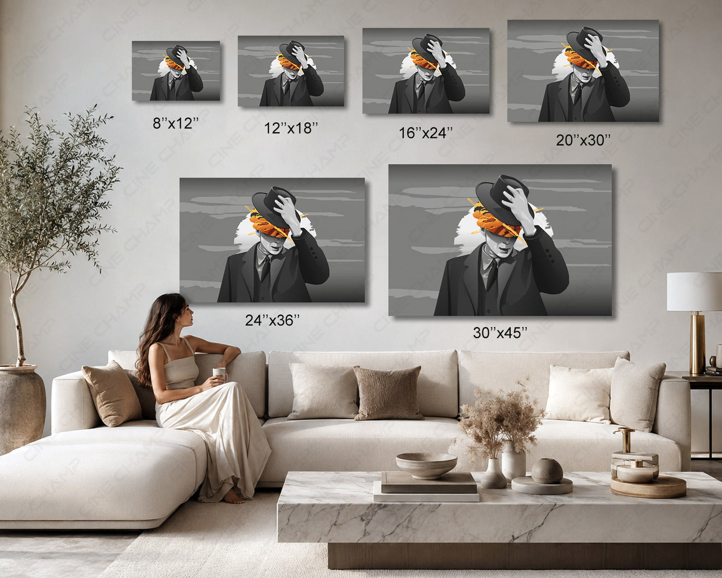 Minimalist Oppenheimer Canvas Print Available in Multiple Sizes for Home, Office, Bedroom, Entertainment Room, and Study Decor