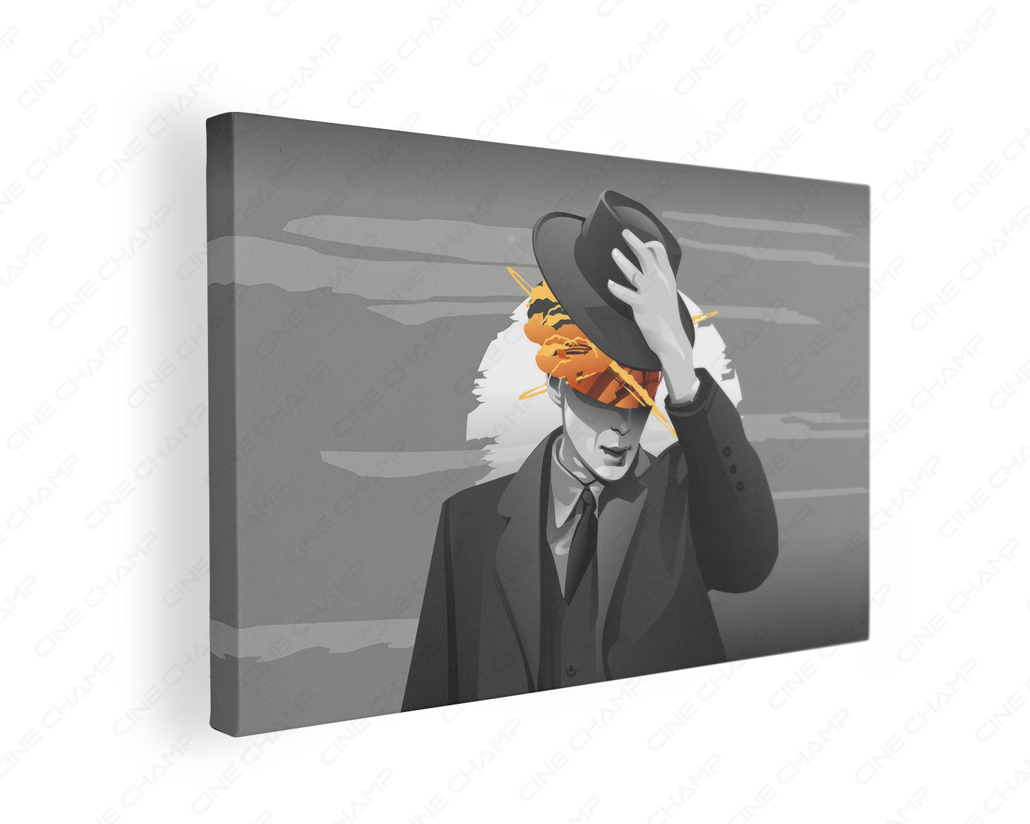 Minimalist Oppenheimer Canvas Print Gallery Wrap Featuring Iconic Historical Drama Inspired Wall Artwork