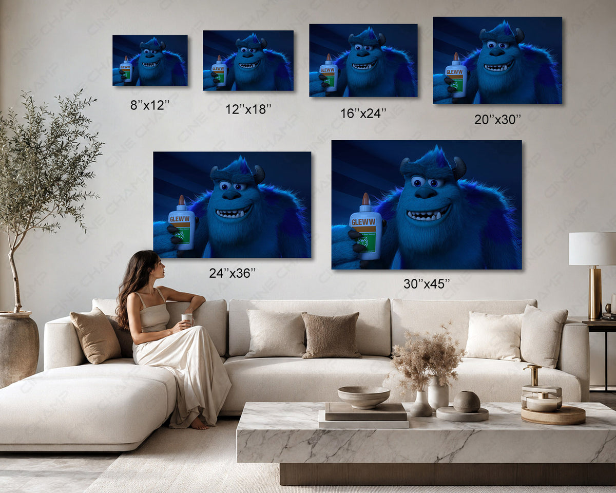Monsters Inc movie wall artwork