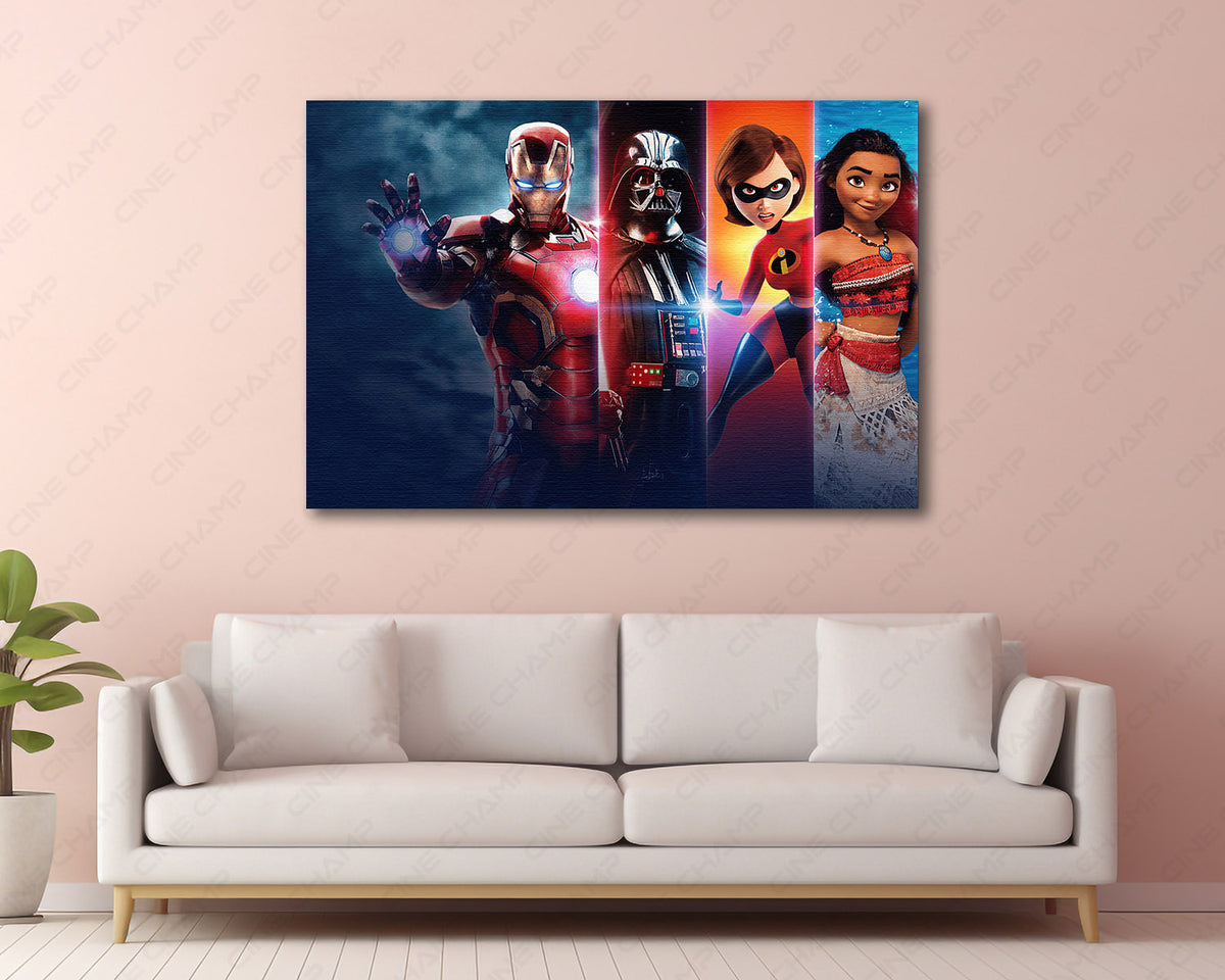 Movie Character Mashup Canvas Wall Art