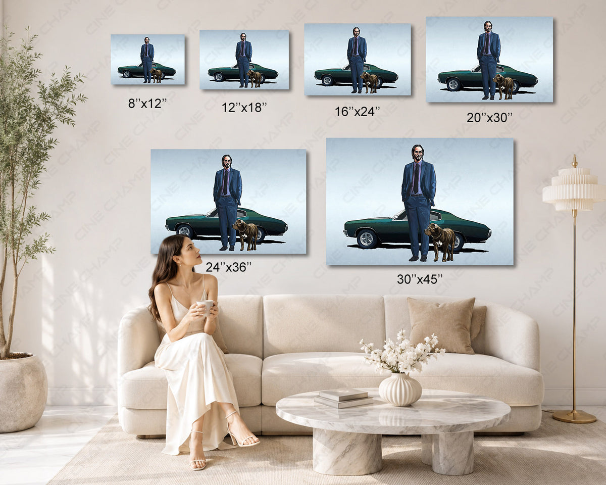 Mustang action movie premium canvas