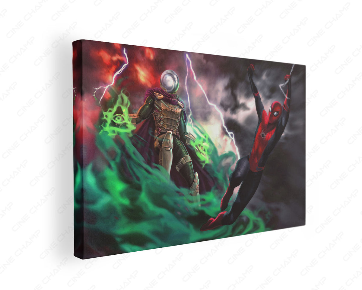 Mysterio Vs Spider-Man Battle Canvas Wall Art