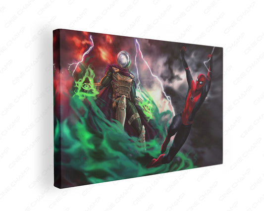 Mysterio Vs Spider-Man Battle Canvas Wall Art