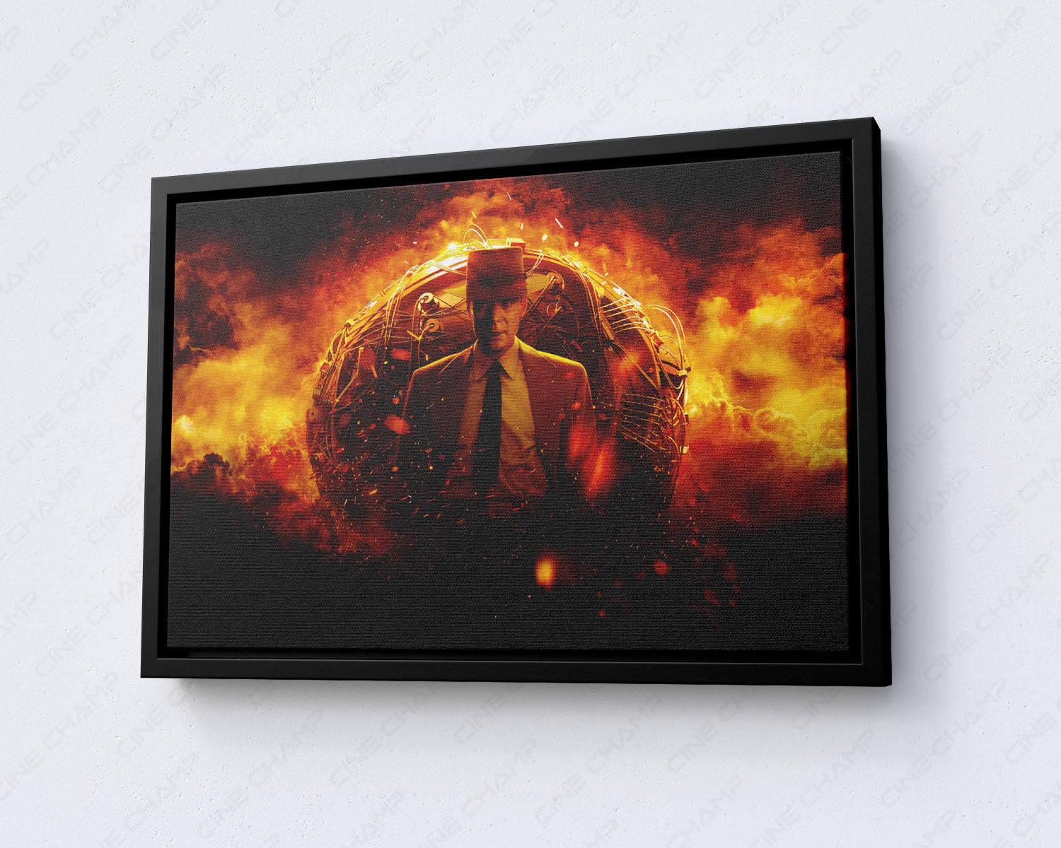 Oppenheimer Canvas Wall Art with Black Floating Frame for Modern Home and Office Decor