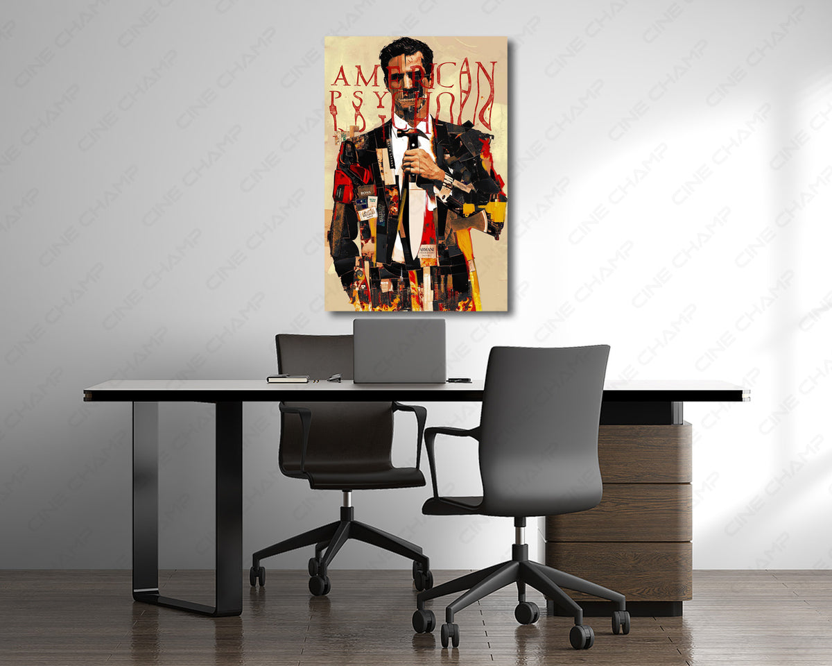 Patrick Bateman American Psycho movie canvas wall art for film fans