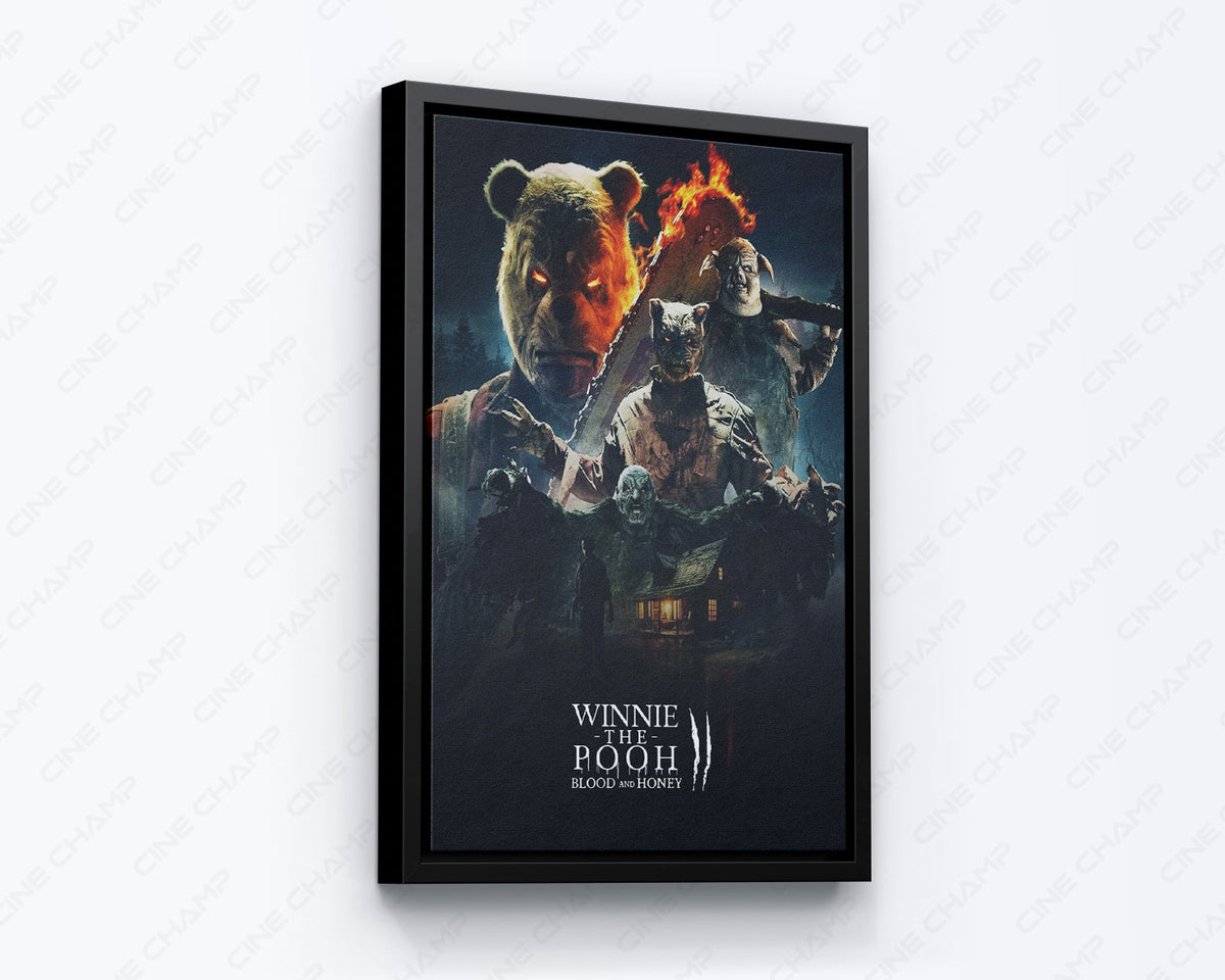 Piglet and Pooh horror sequel inspired canvas art

