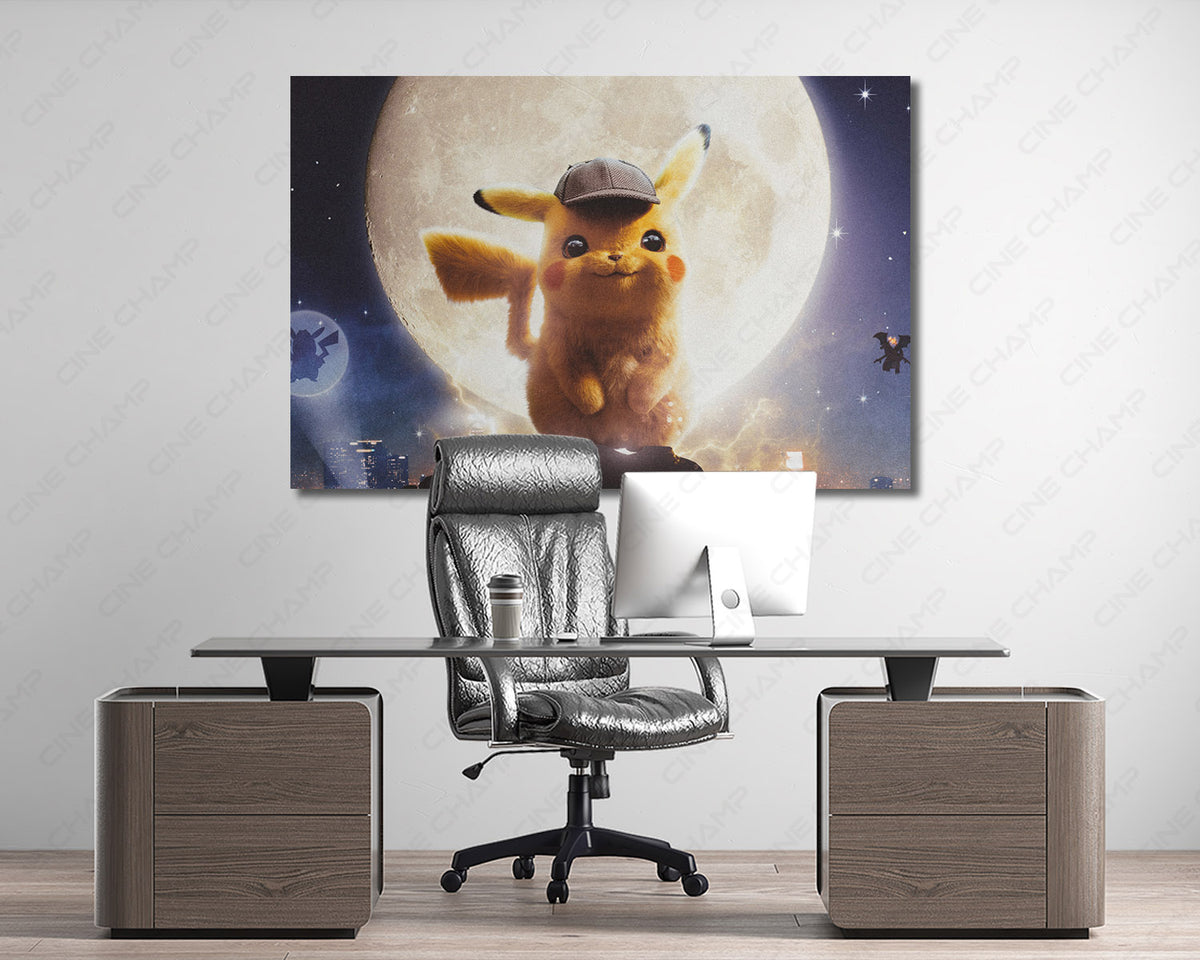 Detective Pikachu Character Canvas ArtworkPokémon Detective Pikachu Poster Canvas