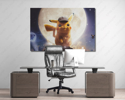 Detective Pikachu Character Canvas ArtworkPokémon Detective Pikachu Poster Canvas
