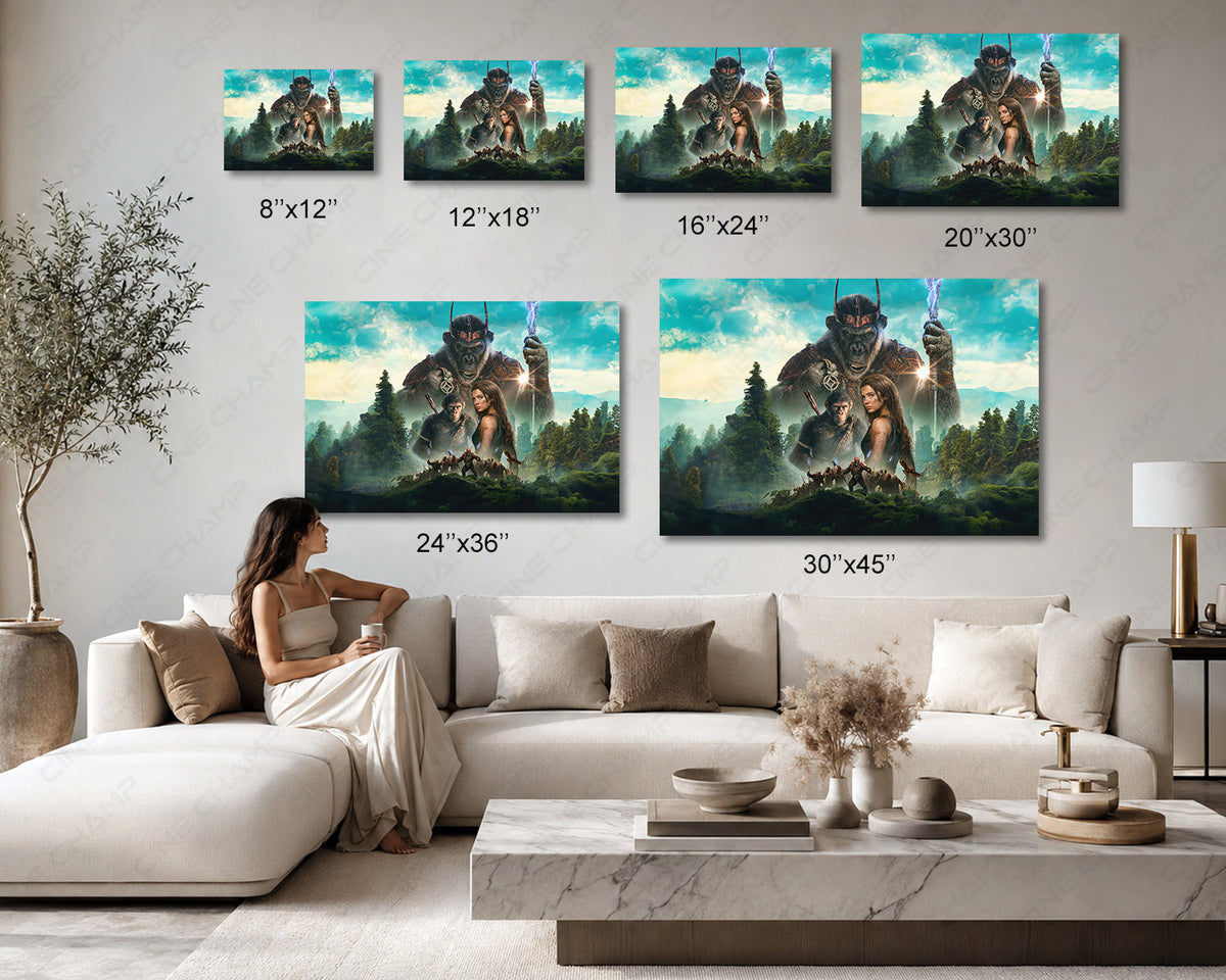 Post apocalyptic ape civilization canvas art