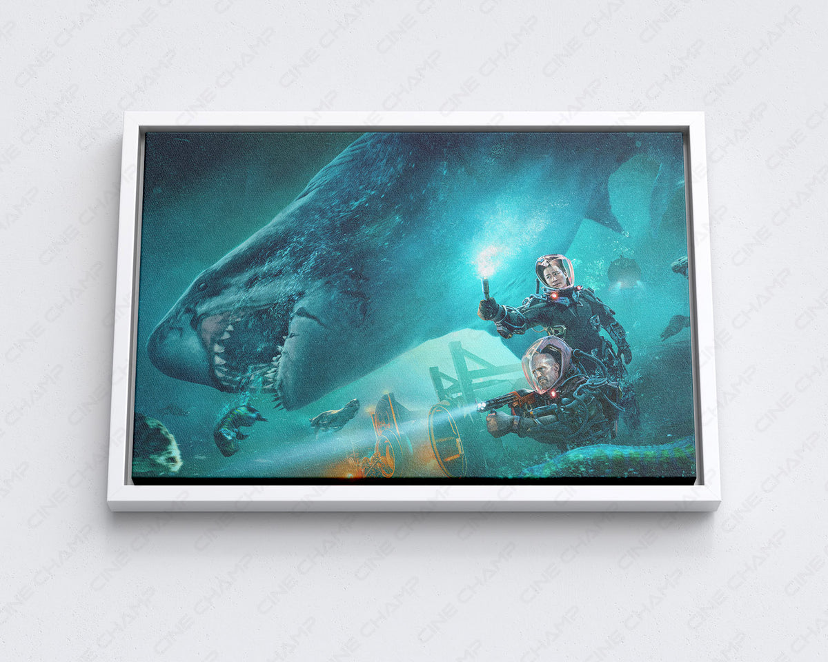 Prehistoric Shark Action Canvas Print