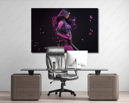 Psylocke Superhero Canvas Print