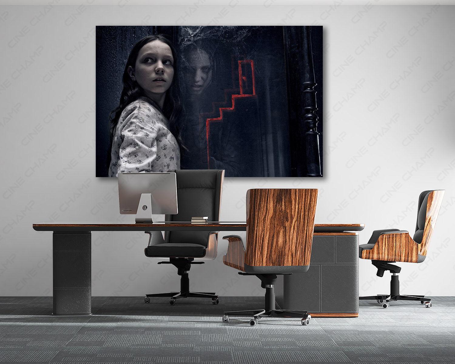 Horror-themed Queen of Spades wall decor for office and gaming room.