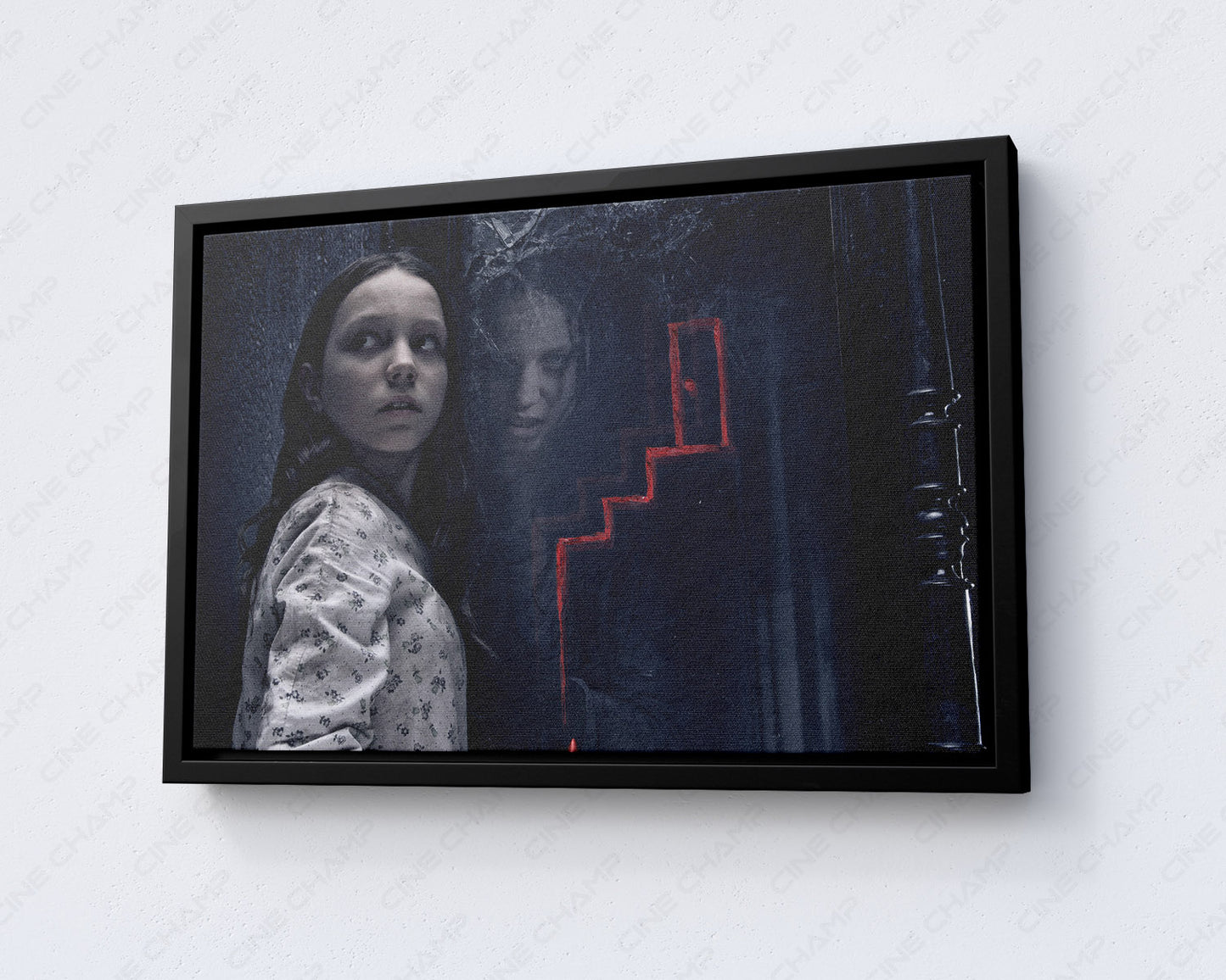 Queen of Spades floating frame canvas wall art with premium finish.