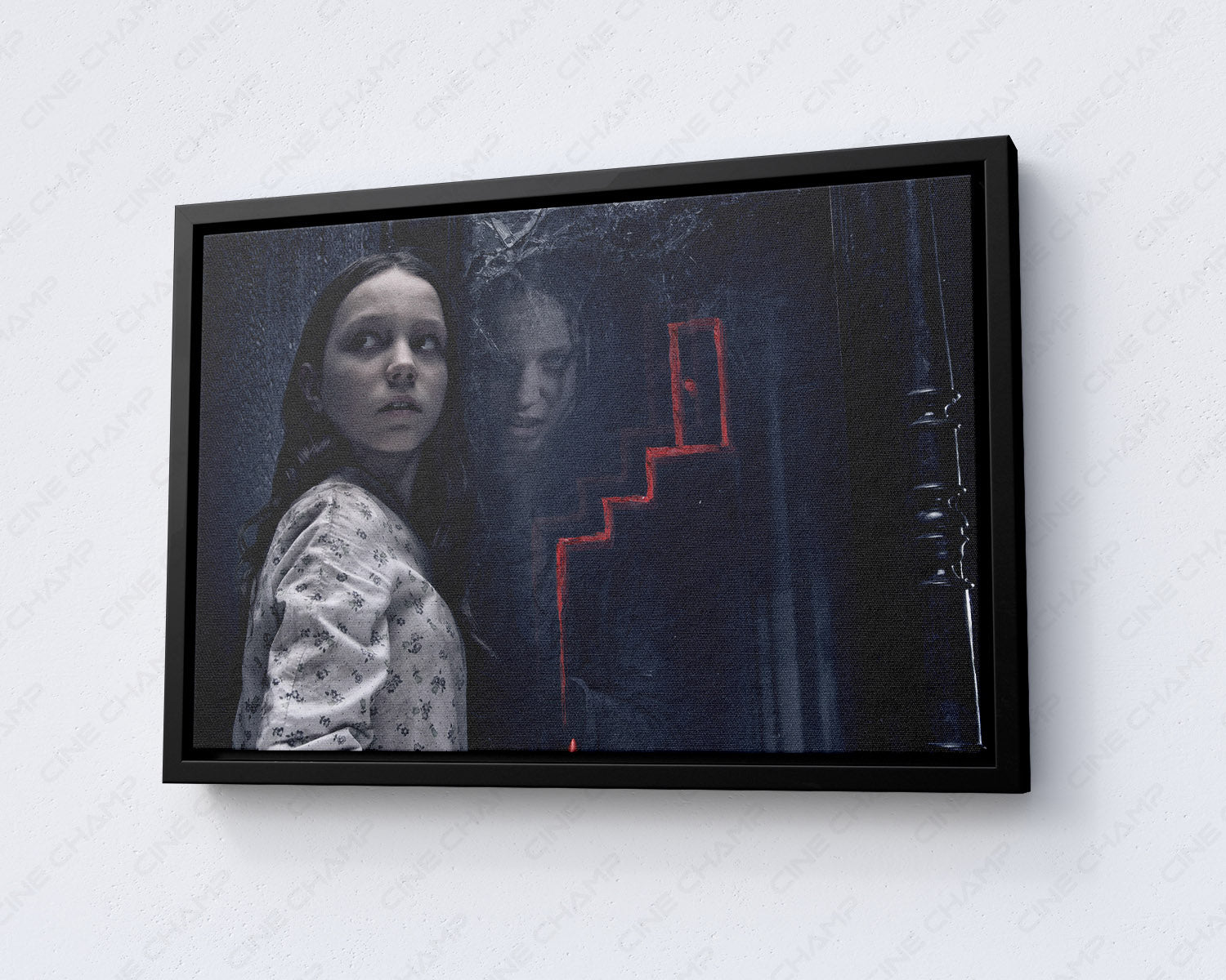 Queen of Spades floating frame canvas wall art with premium finish.