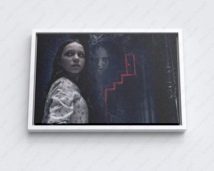 Cinematic Queen of Spades wall art for horror movie fans.