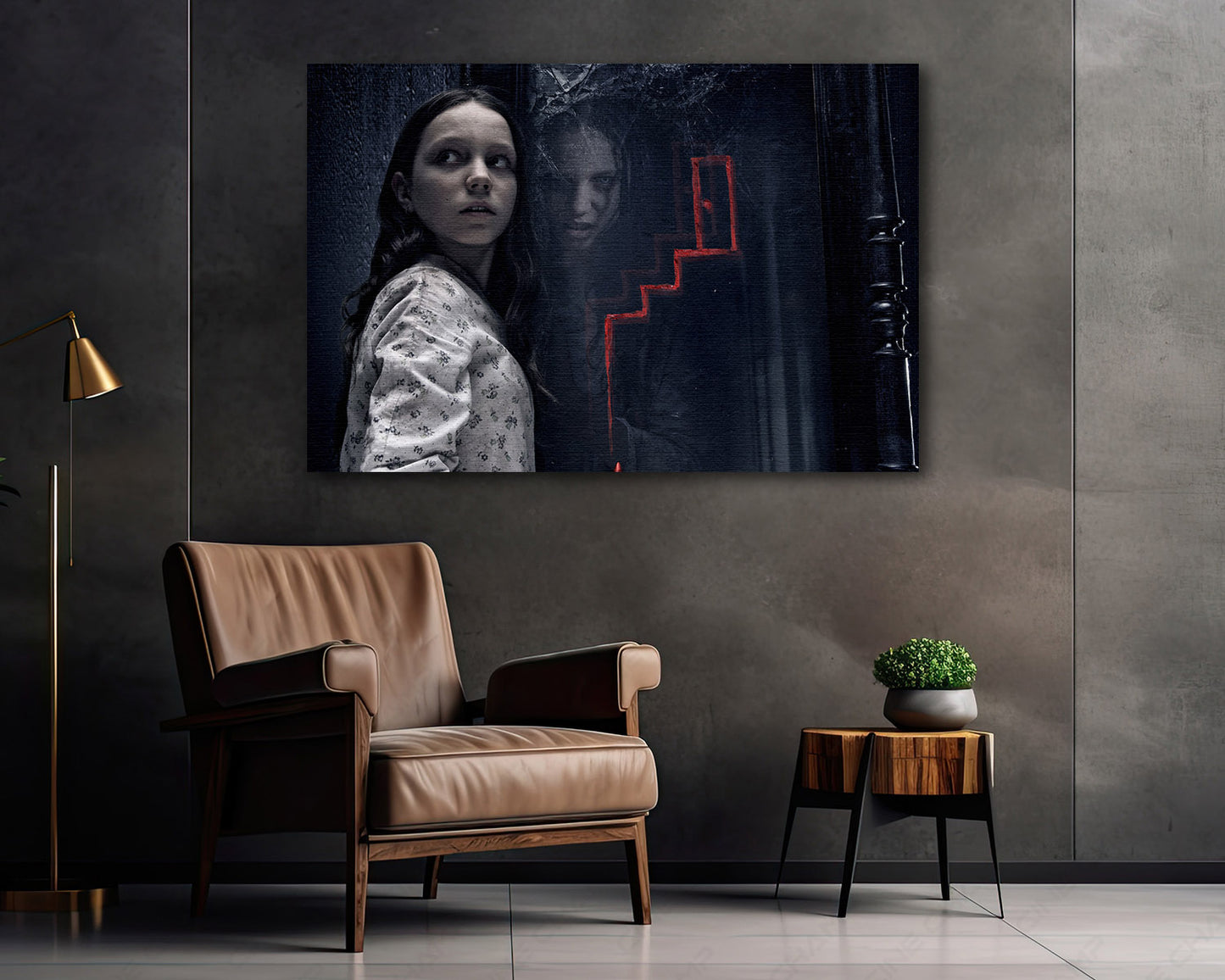 Queen of Spades movie poster canvas in luxury living room.