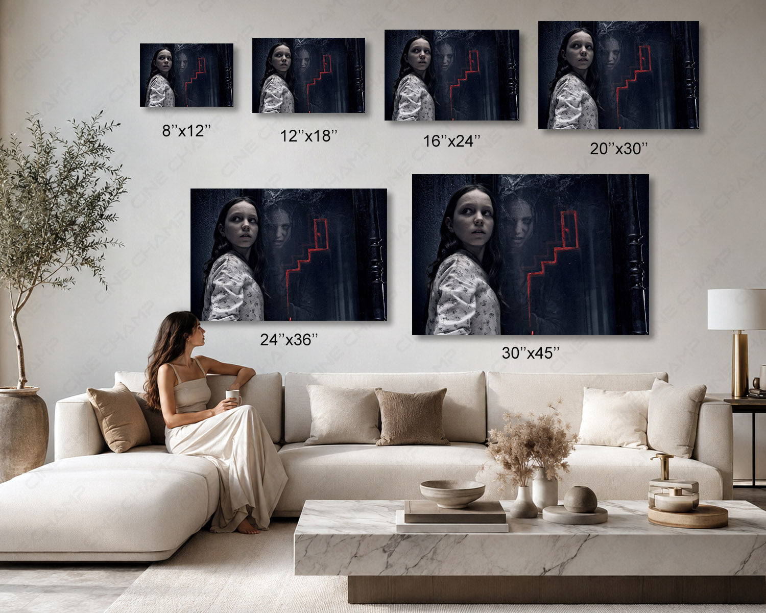 Large Queen of Spades horror canvas print for entertainment room.