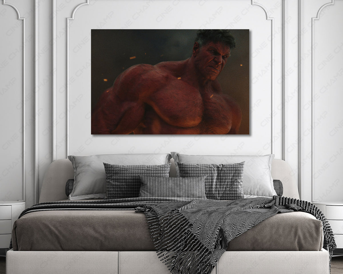 Red Hulk superhero canvas print