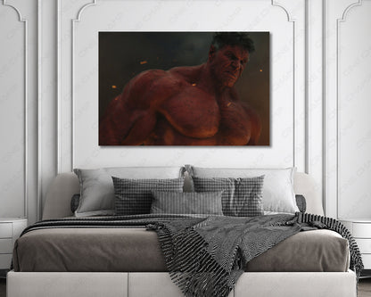 Red Hulk superhero canvas print