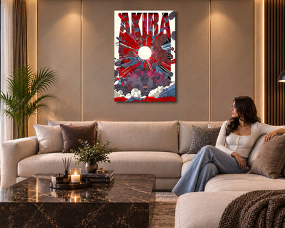Retro Cyberpunk Anime Canvas Artwork for Modern Interiors