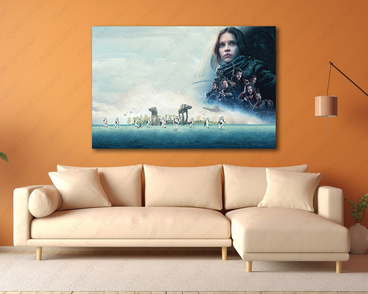 Rogue One Space Battle Canvas Print