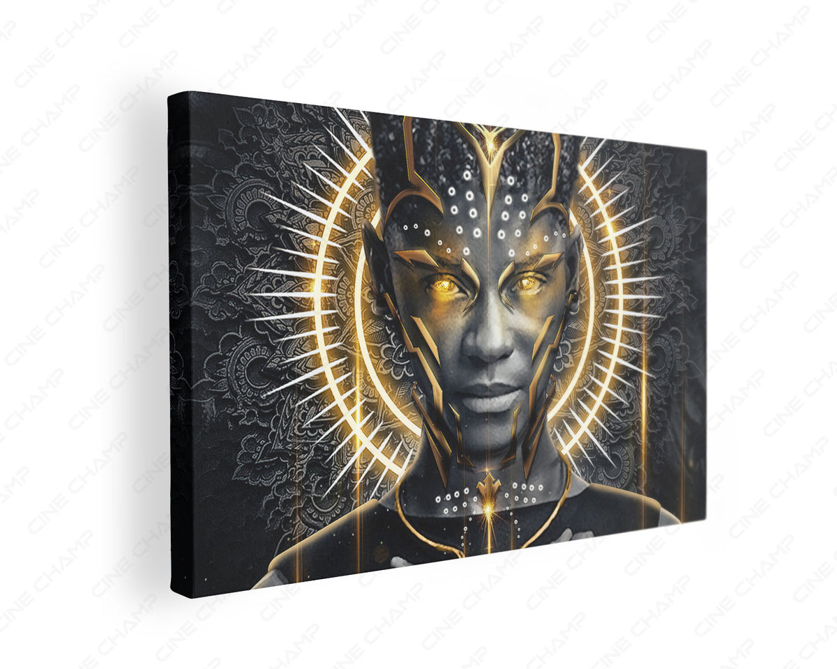 Shuri Wakanda Forever Black Gold Oil Painting Canvas