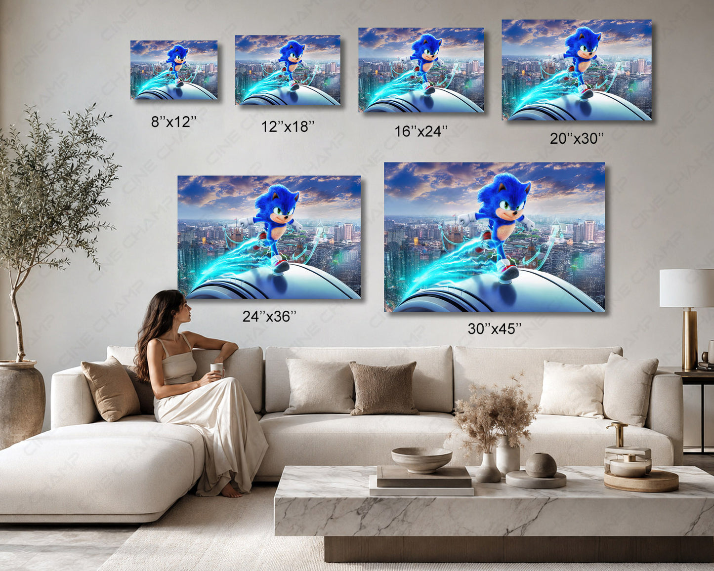 Sonic the Hedgehog 3 Canvas Print Available in Multiple Sizes