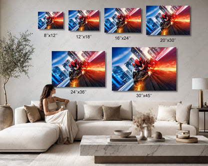 Biker Shadow Sonic the Hedgehog Canvas Print Available in Multiple Sizes