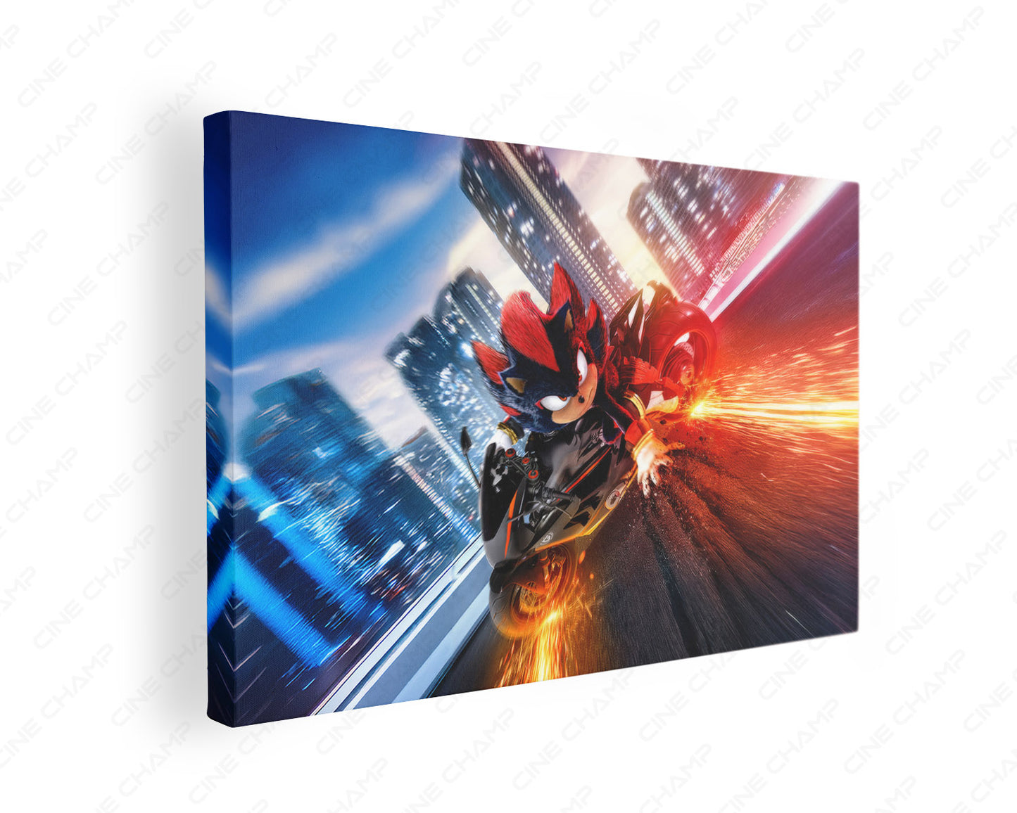 Biker Shadow Sonic the Hedgehog Canvas Print Gallery Wrap