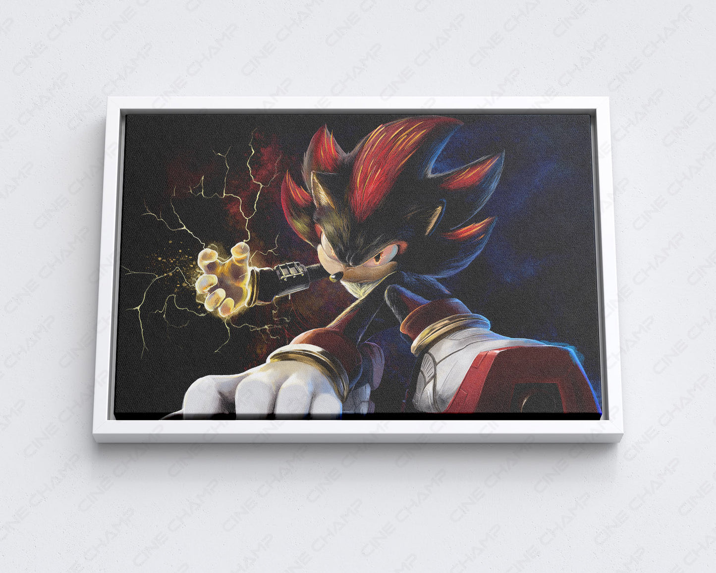 Sonic the Hedgehog 3 Movie Canvas Print with White Floating Frame