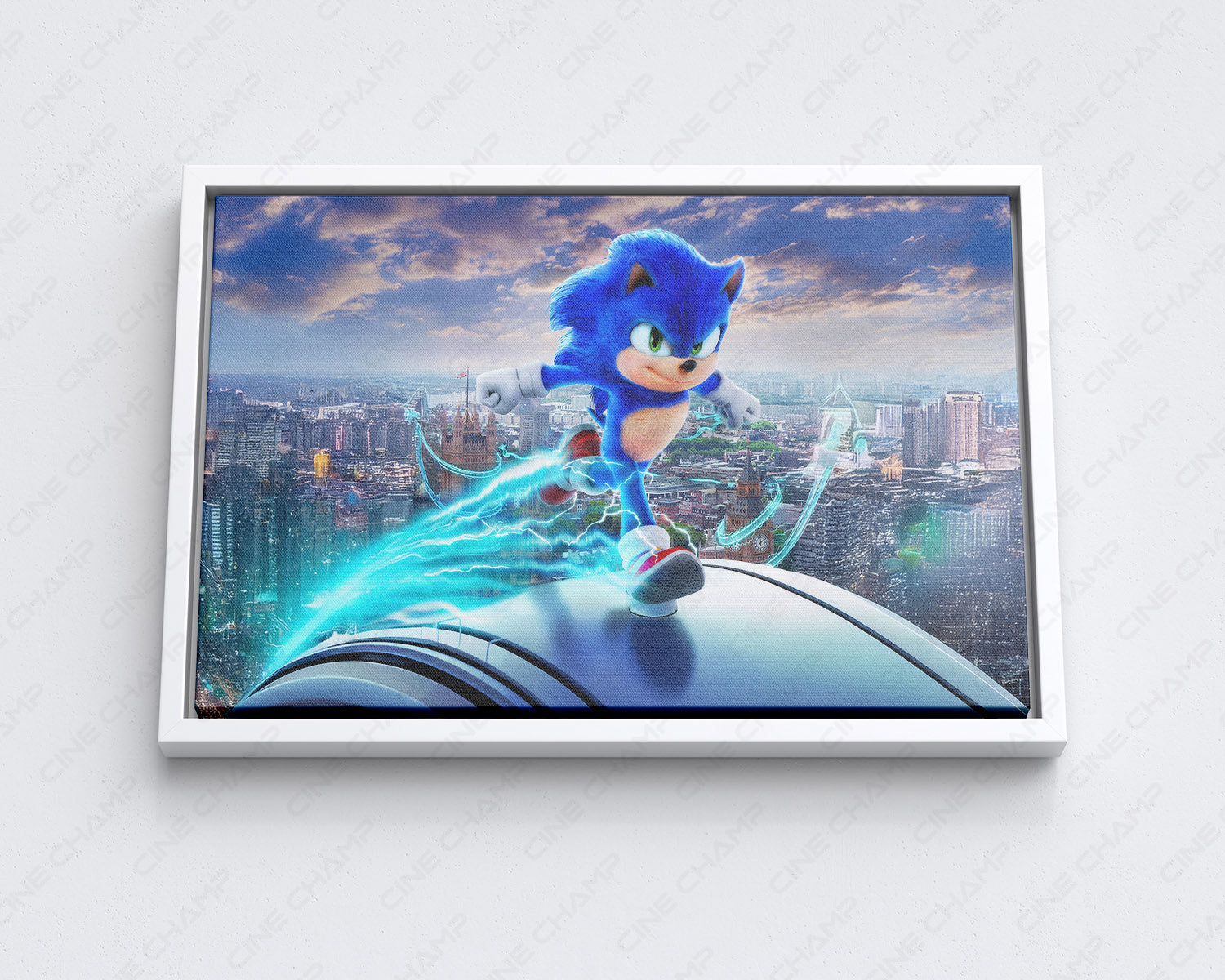 Sonic the Hedgehog 3 Canvas Print with White Floating Frame