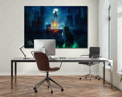 Spider-Man Hulk Punisher cinematic canvas artwork