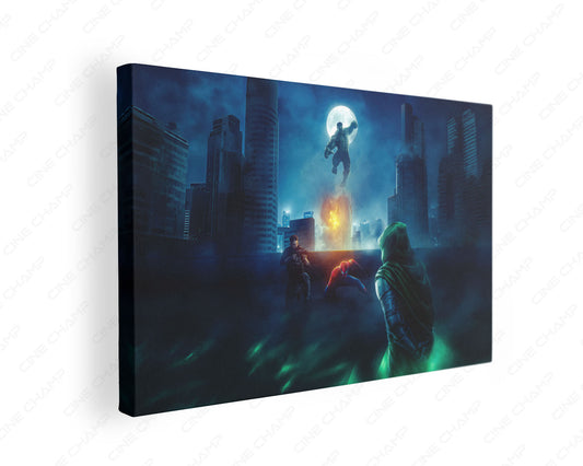 Spider-Man Hulk Punisher vs Doctor Doom canvas wall art
