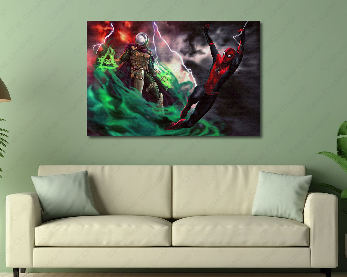 Spider-Man Mysterio Battle Canvas Print