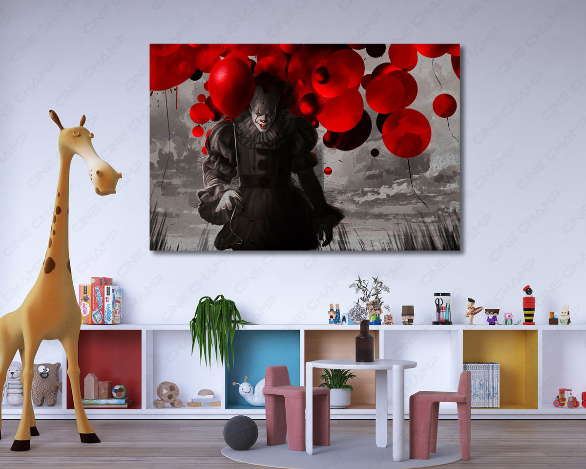 Stephen King Pennywise horror canvas