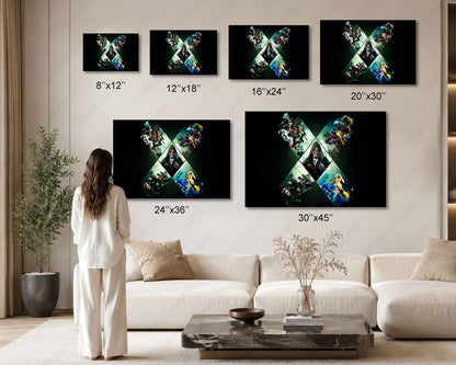 Superhero showdown collector canvas