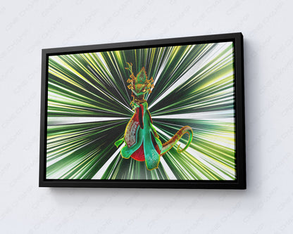 The Chameleon Kung Fu Panda 4 Canvas Print with Black Floating Frame for Modern Home and Family Room Decor