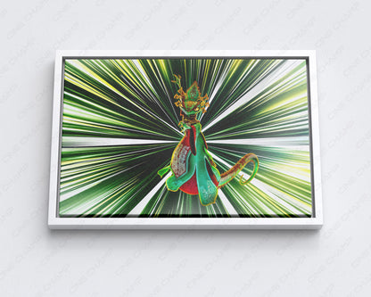 The Chameleon Kung Fu Panda 4 Canvas Print with White Floating Frame for Stylish Kung Fu Panda-Themed Wall Decoration