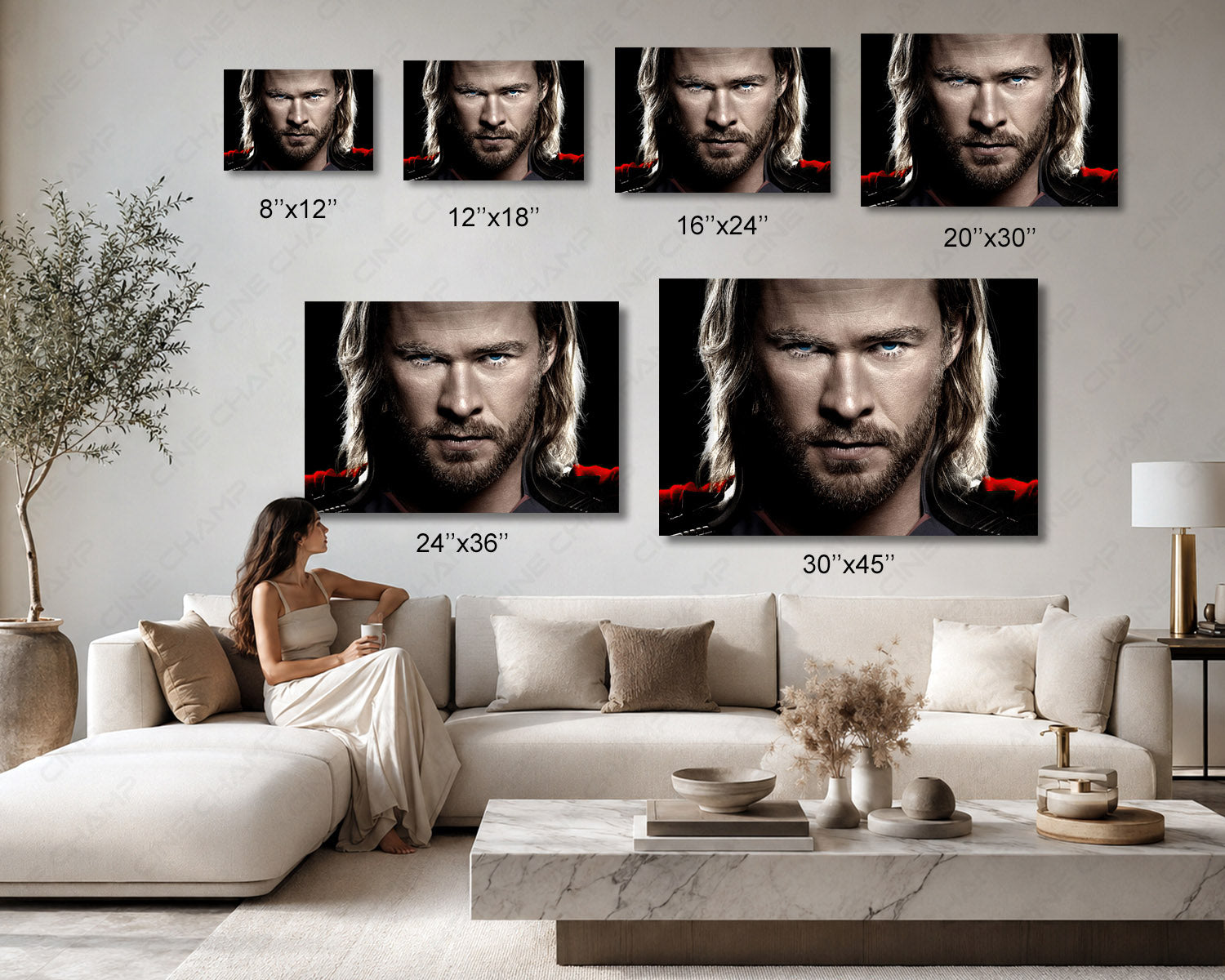 Thor Canvas Print Available in Multiple Sizes for Home, Office, Bedroom, Entertainment Room, and Man Cave Decor