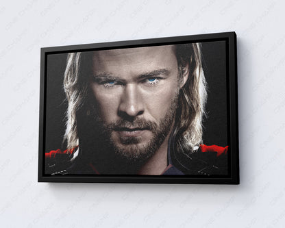 Thor Canvas Print with Black Floating Frame for Modern Home and Entertainment Room Decor