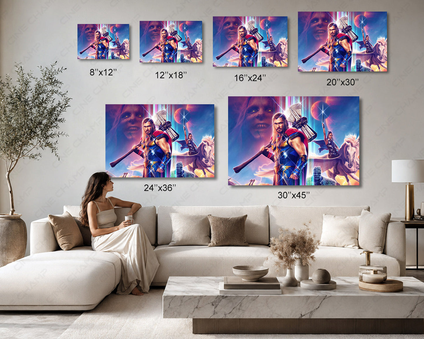 Thor: Love and Thunder Canvas Print Available in Multiple Sizes for Home, Office, Bedroom, Entertainment Room, and Man Cave Decor