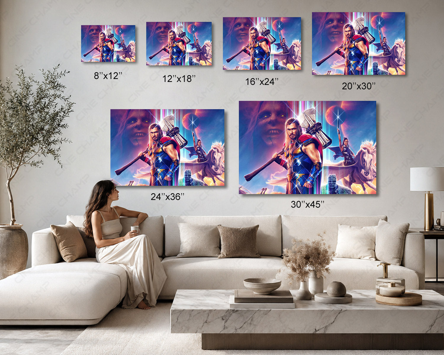 Thor: Love and Thunder Canvas Print Available in Multiple Sizes for Home, Office, Bedroom, Entertainment Room, and Man Cave Decor