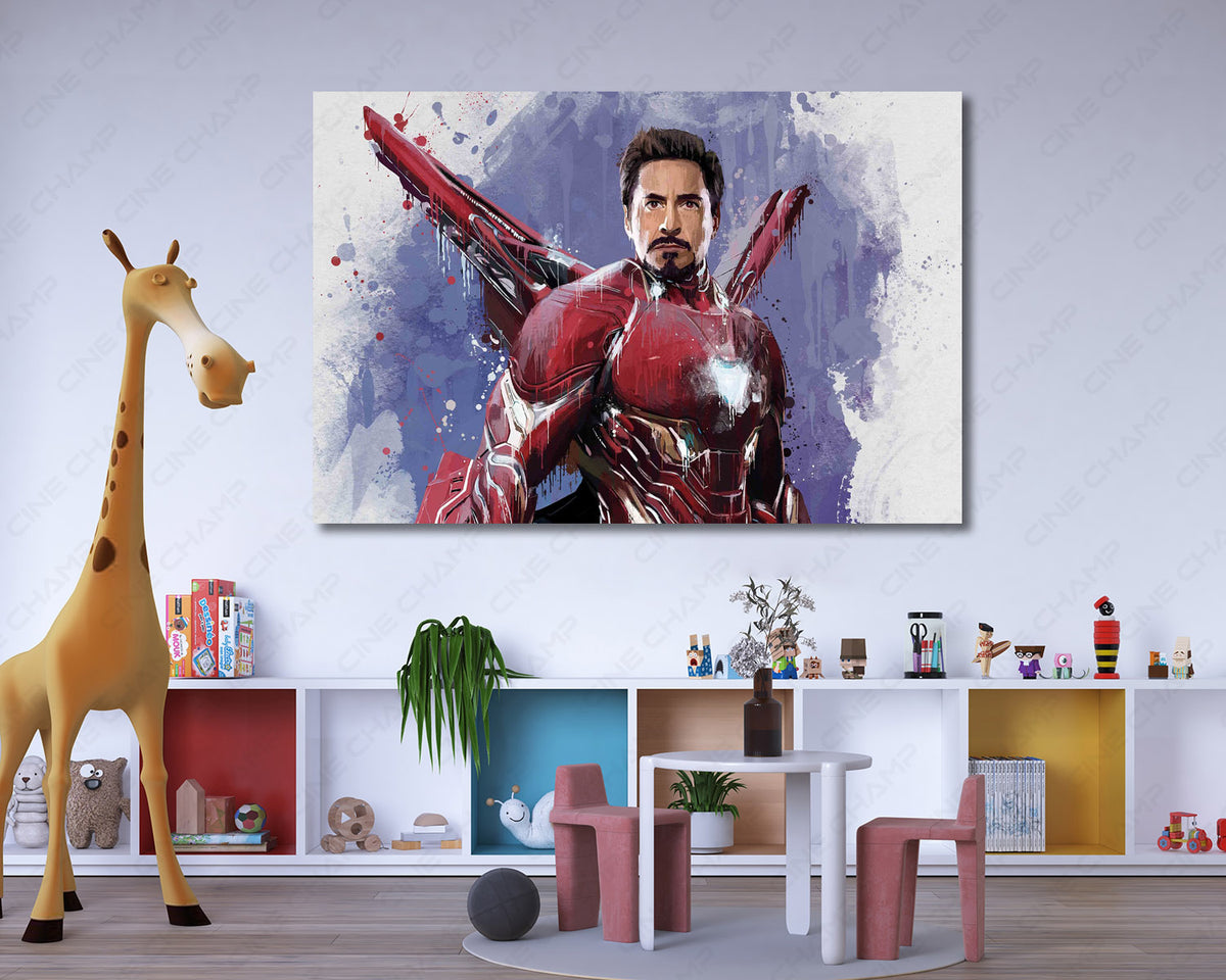Tony Stark splatter artwork canvas