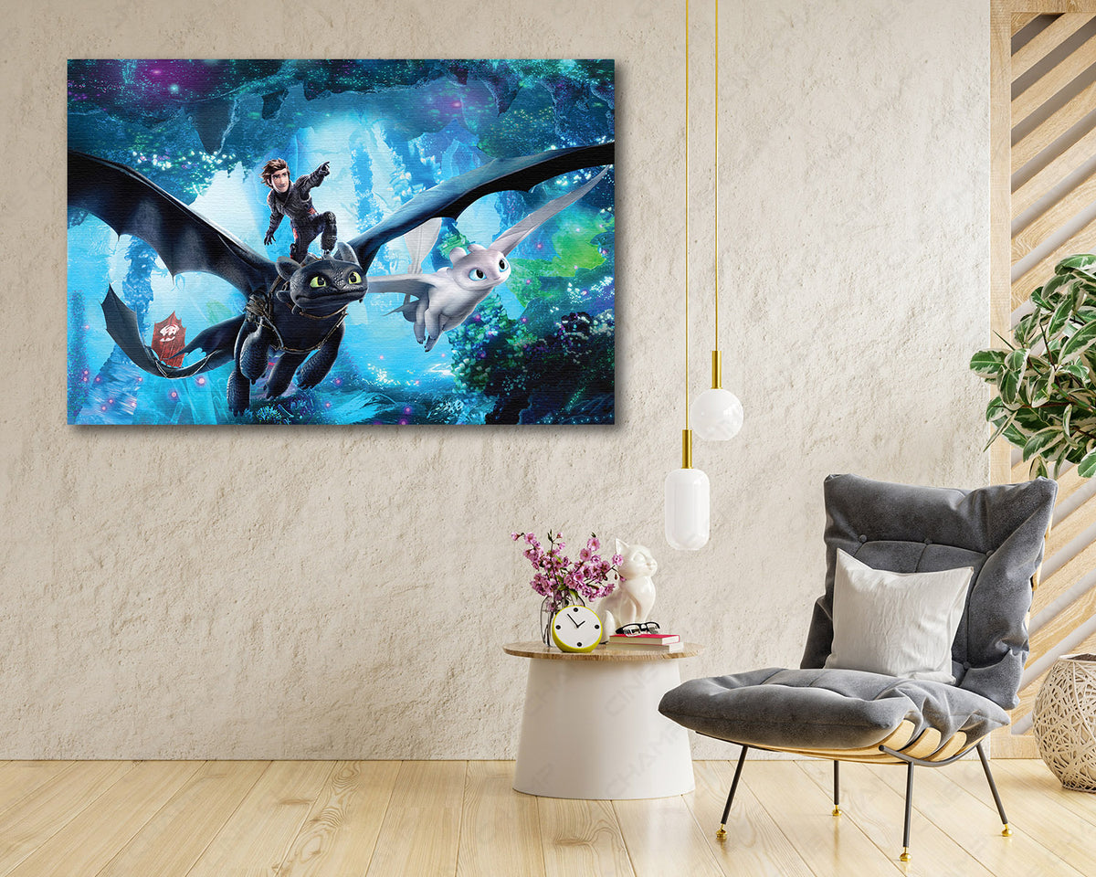 Toothless Light Fury canvas print