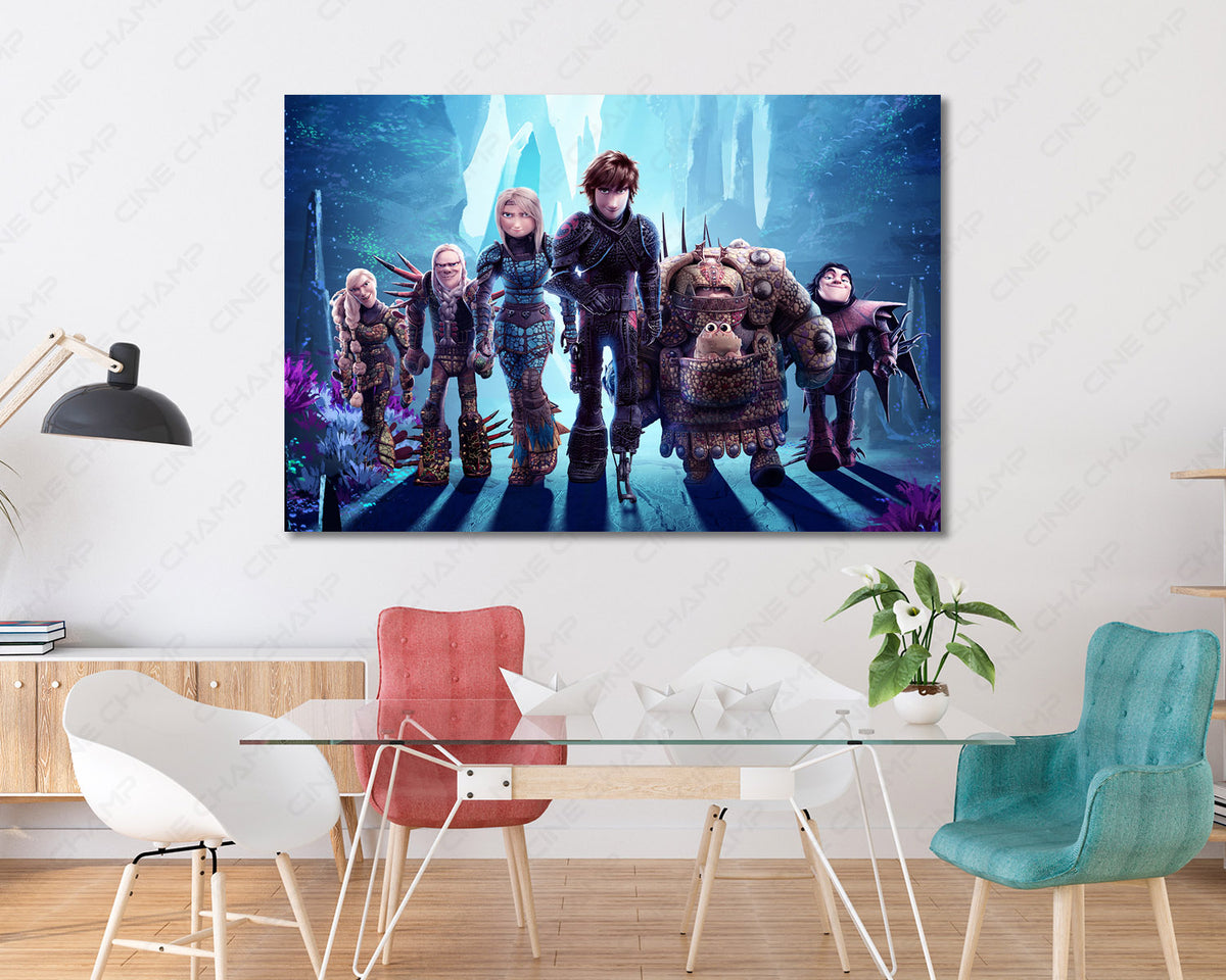 Toothless and Light Fury canvas artwork