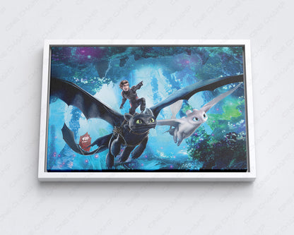 Toothless and Light Fury fantasy artwork
