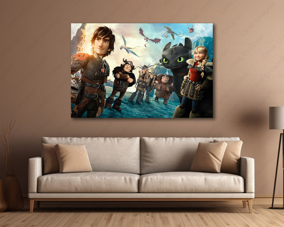 Toothless dragon adventure canvas print